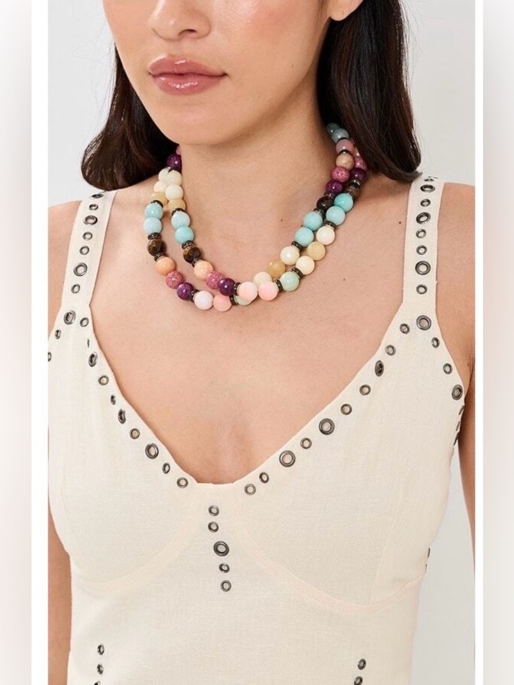 Roxanne Assoulin New Rare Down To Earth Semi Precious Stone Necklace AUTHENTIC